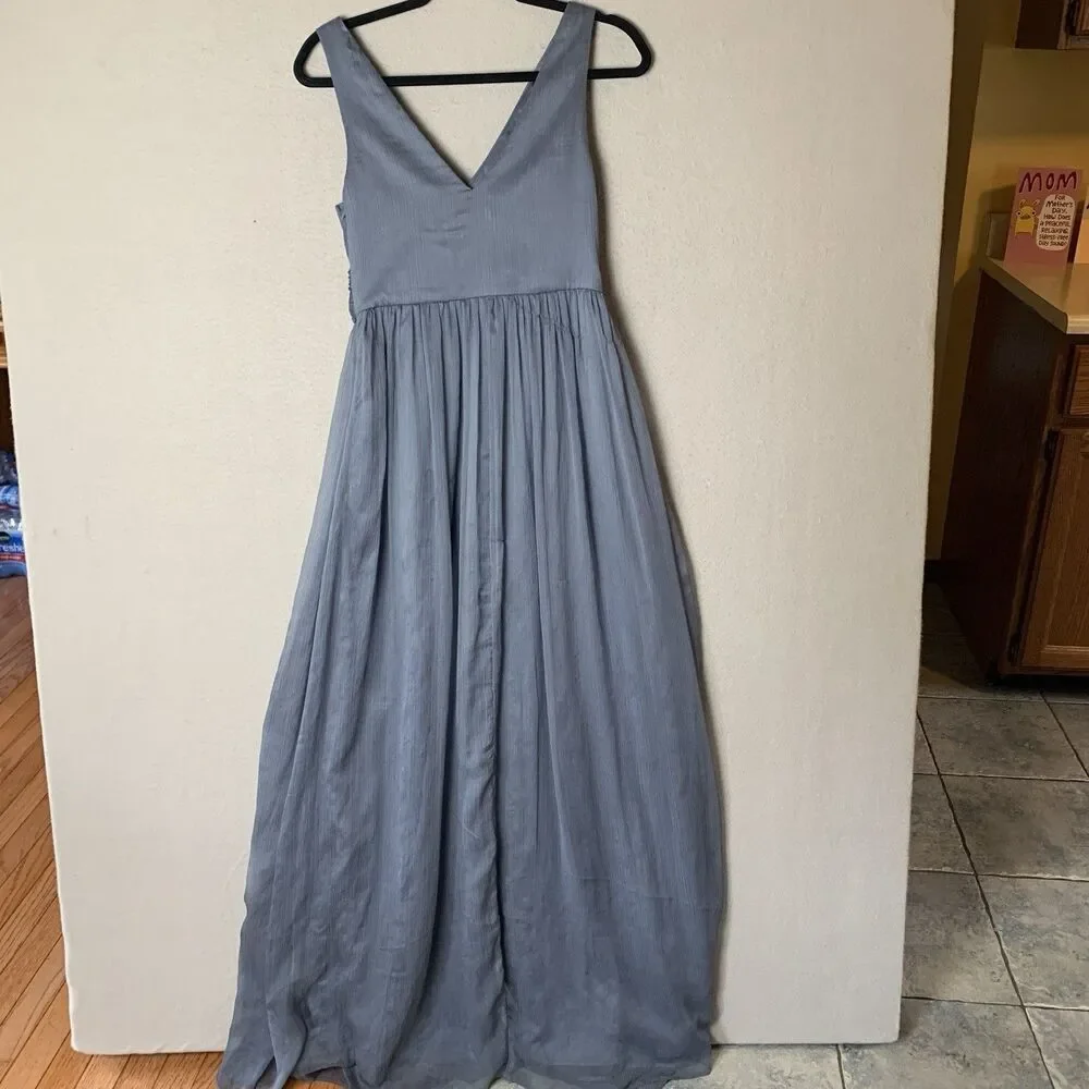 Anthropologie BHLDN Angie Gray Chiffon Dress Womens XS Bridesmaid Prom Formal - Picture 3 of 7